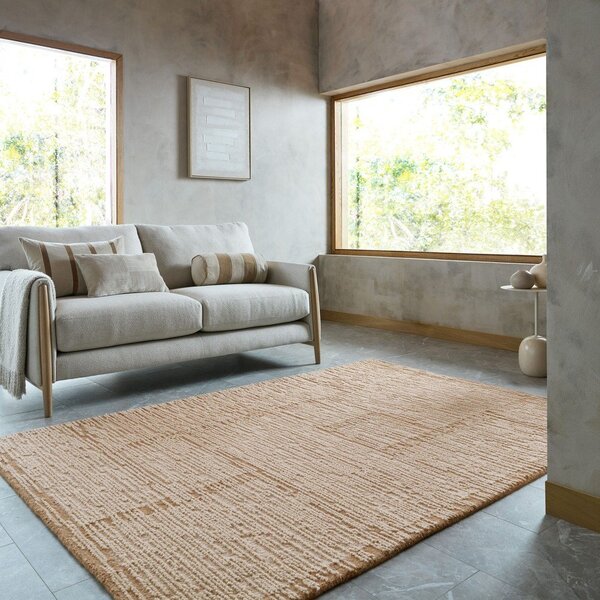 Wełniany dywan tkany ręcznie w naturalnym kolorze 200x290 cm Harris Modula Wool – Flair Rugs