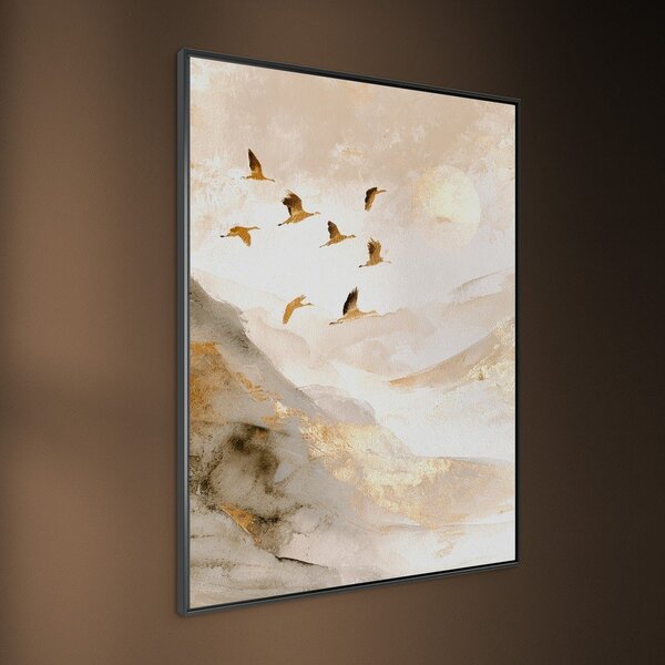 Obraz drukowany z ramą w zestawie 60x80 cm Golden Peaks II – Styler