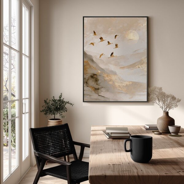 Obraz drukowany z ramą w zestawie 60x80 cm Golden Peaks II – Styler