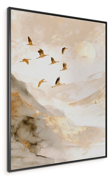 Obraz drukowany z ramą w zestawie 60x80 cm Golden Peaks II – Styler