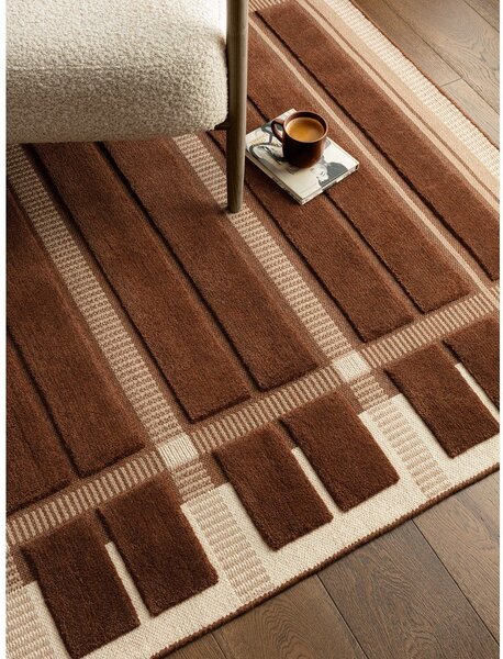 Brązowy/beżowy wełniany dywan tkany ręcznie 160x230 cm – Asiatic Carpets