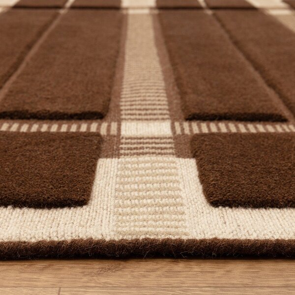 Brązowy/beżowy wełniany dywan tkany ręcznie 160x230 cm – Asiatic Carpets