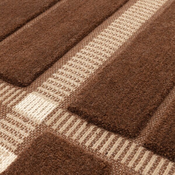 Brązowy/beżowy wełniany dywan tkany ręcznie 160x230 cm – Asiatic Carpets