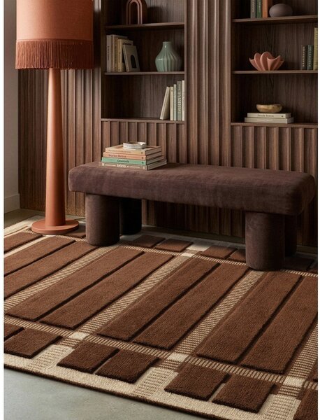 Brązowy/beżowy wełniany dywan tkany ręcznie 160x230 cm – Asiatic Carpets