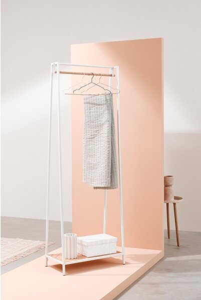 Biały/w naturalnym kolorze stalowy stojak na ubrania 63x180x34 cm Haldor – Yes Everyday