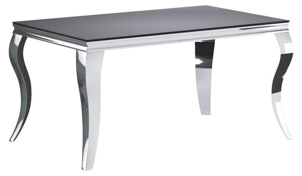 Stół do jadalni 90 x 150 cm kolor czarny i chrom FURNITEX ST18-FX