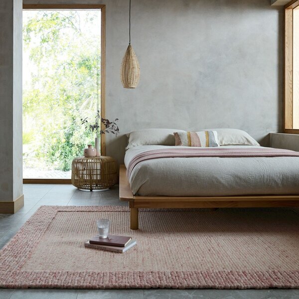 Jasnoróżowy dywan z mieszanki wełny tkany ręcznie 200x290 cm Rue – Flair Rugs