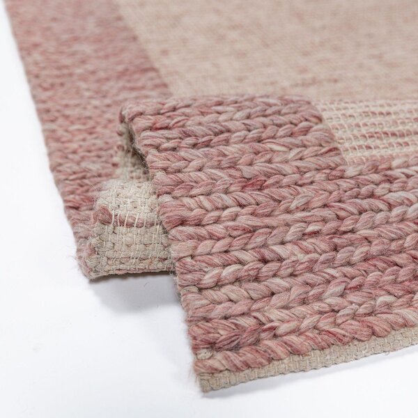 Jasnoróżowy dywan z mieszanki wełny tkany ręcznie 200x290 cm Rue – Flair Rugs