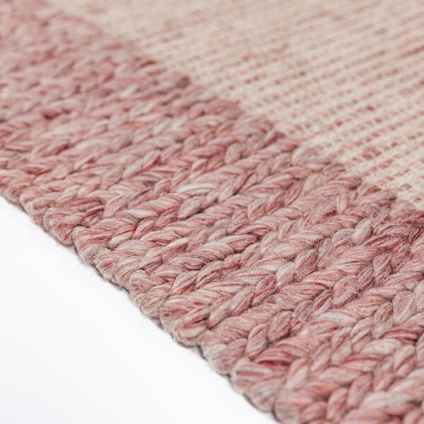 Jasnoróżowy dywan z mieszanki wełny tkany ręcznie 200x290 cm Rue – Flair Rugs
