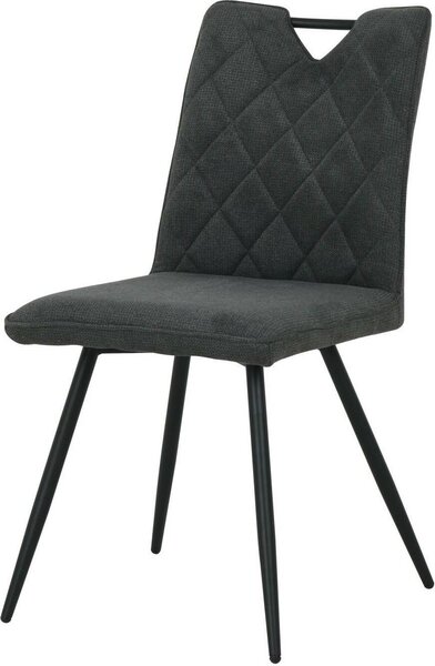 HowHomely | Krzesła tapicerowane DALIA - Ergonomiczne - Grafitowe - Nowoczesne, Elegancki design, Metalowe nogi, Krzesła do salonu
