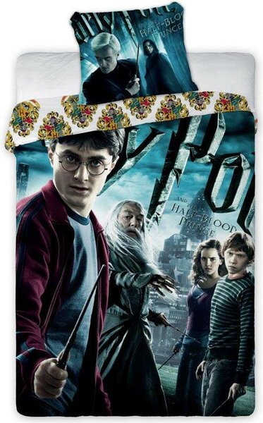 Bawełniana pościel 160x200 Harry Potter 001 turkusowa poszewka na poduszkę 70x80 Faro