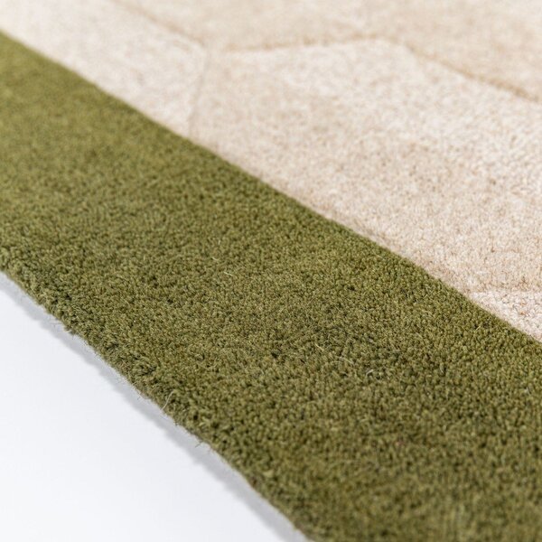 Zielony/w naturalnym kolorze wełniany dywan tkany ręcznie 200x290 cm Apex Border Wool – Flair Rugs