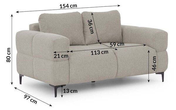 Beżowa sofa 154 cm Helio – Ropez