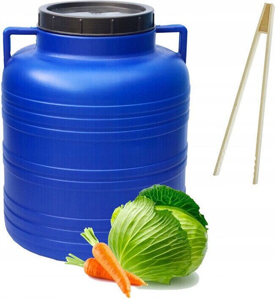 Sterk® 40-litrowa beczka z pokrywką, plastikowa beczka, pojemnik na karmę, beczka z zakręcaną pokrywką, 40 L