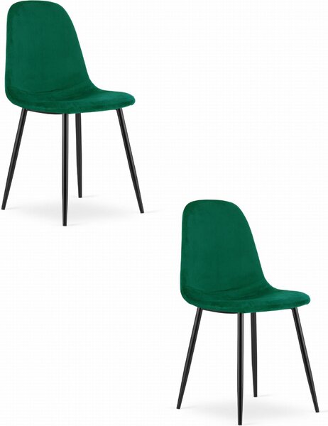 Krzesło COMO - ciemna zieleń aksamit x 2