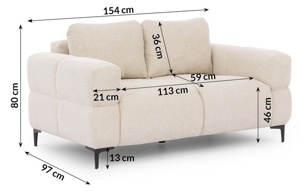 Kremowa sofa 154 cm Helio – Ropez
