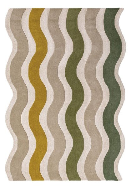 Zielony/w naturalnym kolorze wełniany dywan tkany ręcznie 140x200 cm Cascade Wool – Flair Rugs