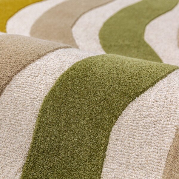 Zielony/w naturalnym kolorze wełniany chodnik tkany ręcznie 80x300 cm Cascade Wool – Flair Rugs
