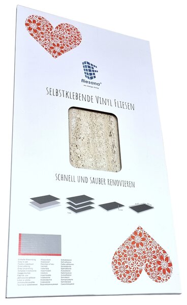 3 szt. SANDSTEIN/TRAVERTIN - Wodoodporne płytki samoprzylepne do łazienki i kuchni - Nowoczesny design - Efekt kamienia naturalnego - Naklejane na płytki kuchenne