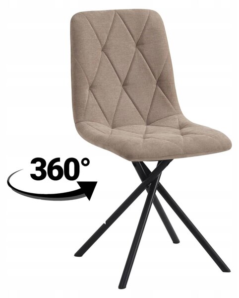 Krzesło tapicerowane obrotowe do jadalni i salonu kolor brązowy i czarny FURNITEX K39-FX WIND 11 CAPPUCCINO