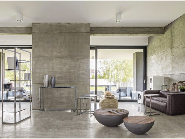 Szaro-naturalny metalowy okrągły stolik ø 70 cm Lancaster – Bizzotto
