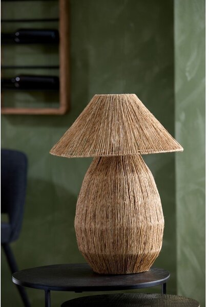 Lampa stołowa w naturalnym kolorze z kloszem z juty (wysokość 55 cm) Maruva – Light & Living