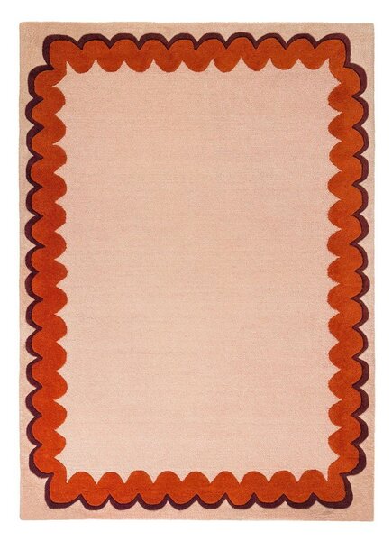 Pomarańczowy/w naturalnym kolorze wełniany dywan tkany ręcznie 160x230 cm Wiggle Wool – Flair Rugs
