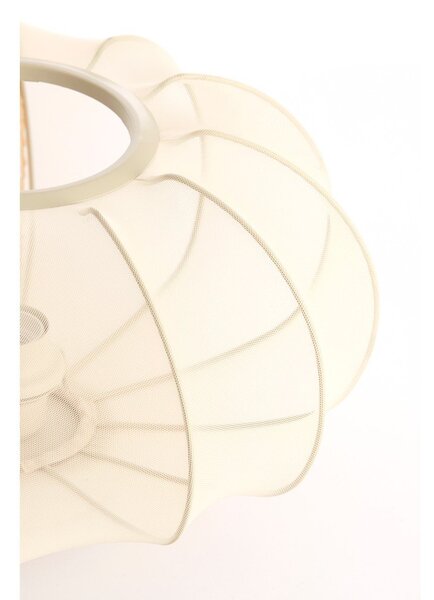 Kremowa lampa sufitowa z tekstylnym kloszem ø 40 cm Plumalia – Light & Living