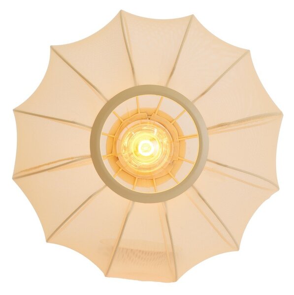Kremowa lampa sufitowa z tekstylnym kloszem ø 40 cm Plumalia – Light & Living