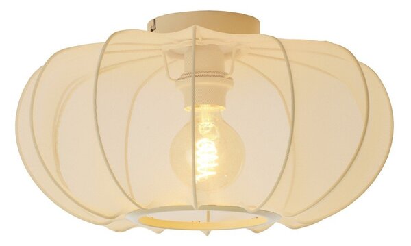 Kremowa lampa sufitowa z tekstylnym kloszem ø 40 cm Plumalia – Light & Living