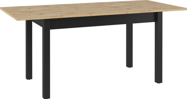 MINIO go for it, stół do jadalni, rozkładany, "QUANT 10", 140x186 cm, dąb Artisan / kolor czarny