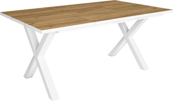 Bolt Edge, stół do jadalni - prostokątny - 4-6 osób - lite drewno - rama X - 170x90x75 cm