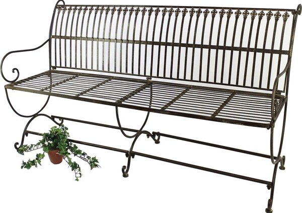 DanDiBo Ławka Finca 063-JO 3-osobowa metalowa ławka ogrodowa Siedzisko ławki Ławka na drzewo 153 cm Brązowy