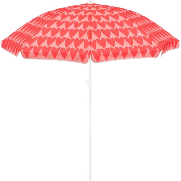 Parasol plażowy Mica Decorations Heart - H180 x Ø160 cm - Różowy