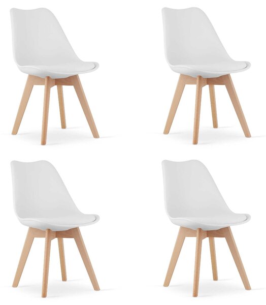 Krzesło Valora MARK białe x4 | Zestaw 4 białych krzeseł zapewniających stylowe siedziska