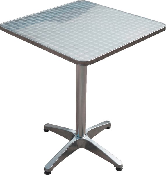 Stół barowy 950364, aluminium, srebrny, 60 x 60 x 70/110 cm