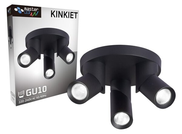 Lampa sufitowa MASTERLED Rita 3x GU10 LED oprawa halogenowa ruchoma czarna