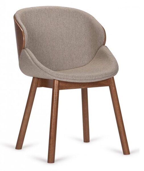 Krzesło Big Aria W, drewniane oparcie, tapicerowane siedzisko