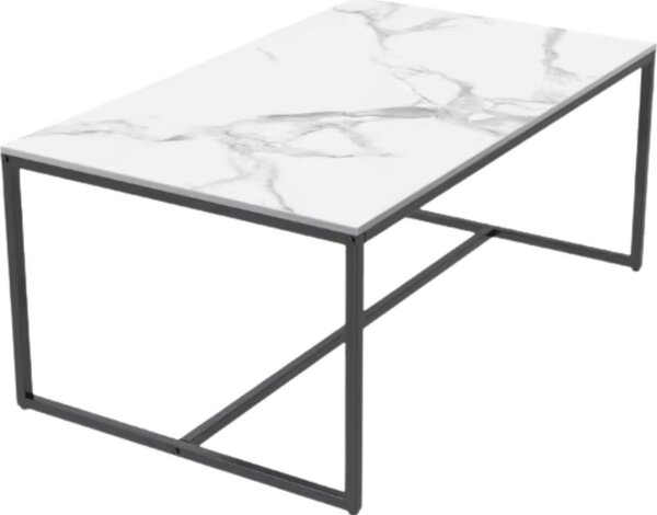 Stół do jadalni Bolt Edge Opulence - Marmurowy wygląd - Rozkładany 150-180 cm - Biały