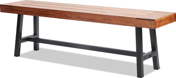 Ławka ogrodowa VEVOR, duża drewniana ławka ogrodowa 160 cm z metalowymi nogami do użytku na zewnątrz, nośność 227 kg, ławka ogrodowa, ławka jadalniana, ławka tarasowa do ogrodu, parku, podwórka, werandy itp