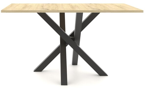 Stół prostokątny ST61M 135x80 cm dąb artisan blat / czarne metalowe nogi
