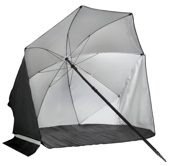 Parasol plażowy VirtuFit z osłoną przeciwwiatrową 160 cm, czarny