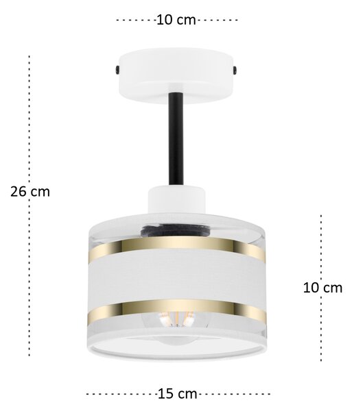 Lampa sufitowa biała jednopunktowy spot z białym abażurem T-1010WE-WE