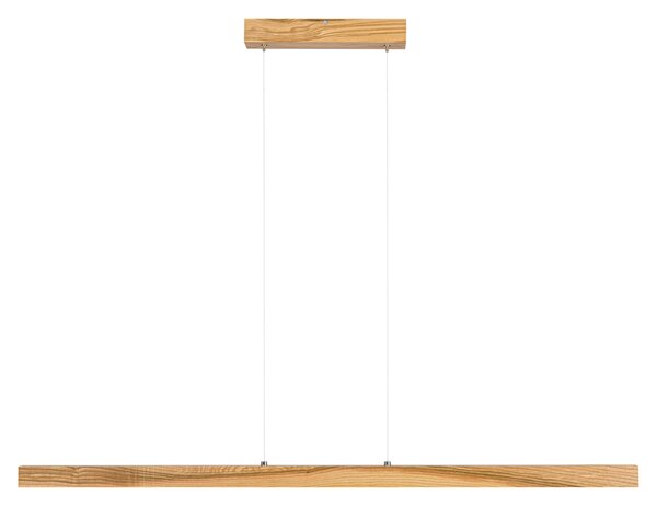 Lampa wisząca LED 115 cm z drewna jesionowego w stylu rustykalnym L115