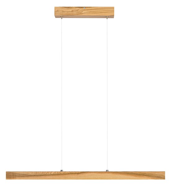 Lampa wisząca LED 80 cm z drewna jesionowego w stylu rustykalnym L80KB