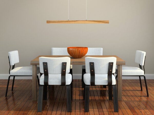 Lampa wisząca LED 80 cm z drewna jesionowego w stylu rustykalnym L80KB