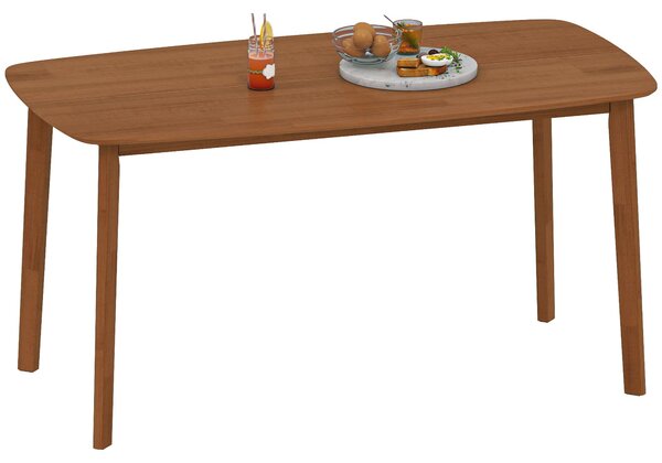 Stół jadalny HOMCOM 150 x 80 cm – stół kuchenny dla 6 osób w stylu rustykalnym, jasnobrązowy