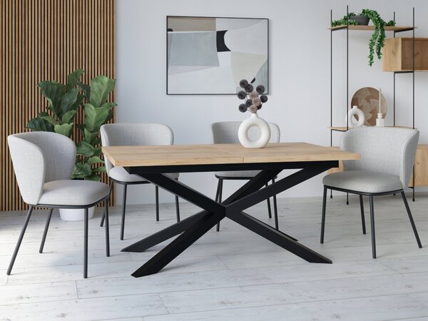 STÓŁ OKRĄGŁY ROZKŁADANY METAL LOFT SALON POKÓJ JADALNIA 140x80+2x40cm