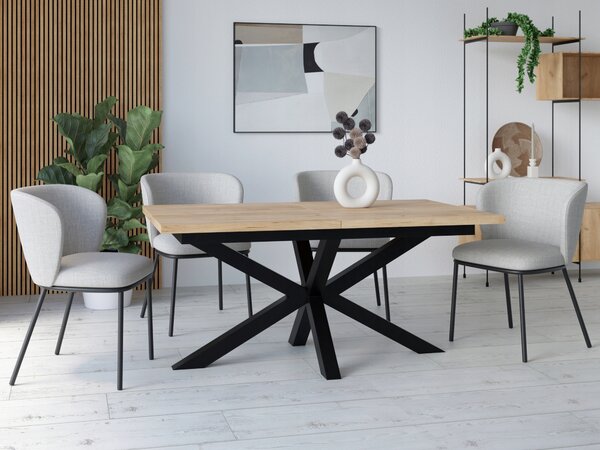 STÓŁ OKRĄGŁY ROZKŁADANY METAL LOFT SALON POKÓJ JADALNIA 140x80+2x40cm