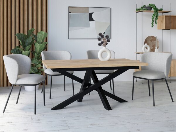 STÓŁ OKRĄGŁY ROZKŁADANY METAL LOFT SALON POKÓJ JADALNIA 140x80+2x40cm